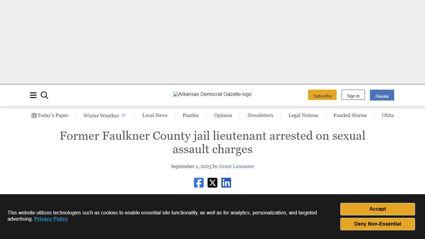 Former Faulkner County jail lieutenant arrested on sexual assault charges The Arkansas Democrat-Gazette - Arkansas' Best News Source
